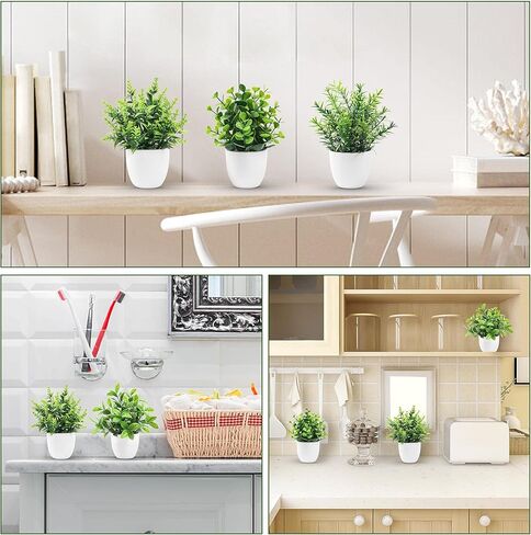 Der Rose Faux Plants Indoor, 4 Pack Small Fake Plants Mini Artificial Plants in Pots for Home Office Shelf Farmhouse Bathroom Decor in Saudi Arabia