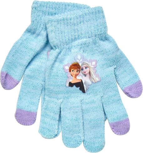 Disney Frozen 2-Piece Winter Accessory Set for Girls, Anna and Elsa Kids Earmuffs and Gloves, Size 4-7 Years, Blue in Saudi Arabia