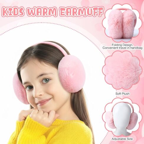 15 Pcs Kids Set Winter Hat Beanie Hat Scarf Gloves Earmuffs Socks Set Wool Warm Cap with Pompom for Girls Boys 4-10 Years Old in Saudi Arabia