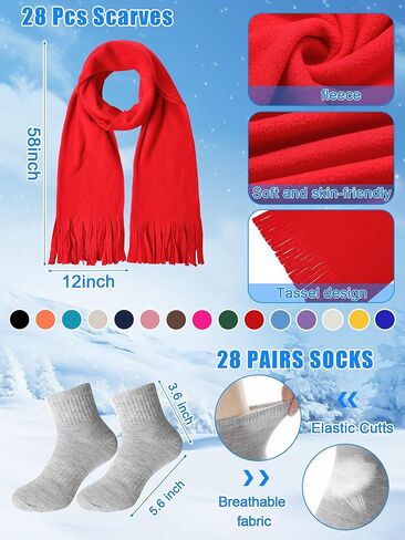 140 Pcs Kids Beanies Hat Scarf Gloves Sock Winter Sets Winter Homeless Care Package Supplies with Organza Bags Christmas Warm Gift for Homeless Charity Multicolor in Saudi Arabia