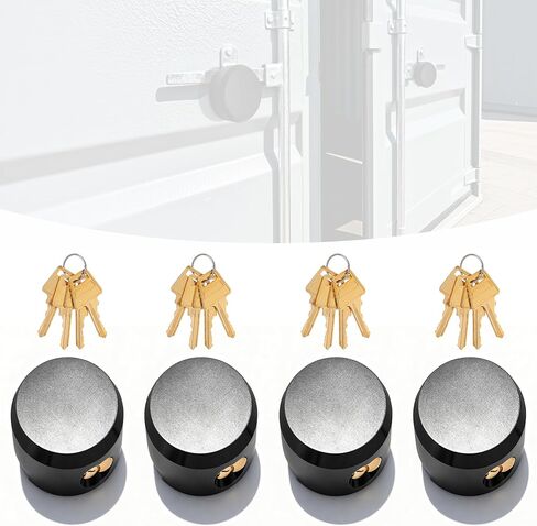 IRONWALLS Keyed Alike Puck Lock 4 Packs, 2-7/8"/73mm Steel Heavy Duty Hidden Shackle Padlocks with 16pcs Keys, Silver Round Puck Locks for Trailers, Warehouses, Shipping Containers (Without Hasp) in Kuwait