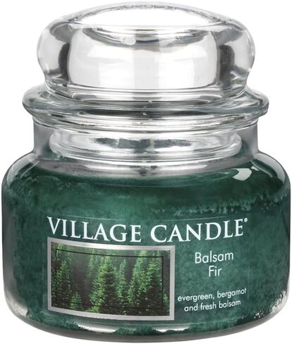 شمعة معطرة بجرة صيدلية زجاجية متوسطة الحجم لشجرة عيد الميلاد من Village Candle، (16oz)، أخضر in Saudi Arabia