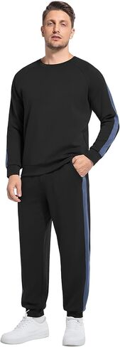 WiWi طقم رياضي رجالي ناعم للتنفس 2 قطعة Jogger الزي مشروط كنزة صوفية قطنية/بلوزة قطنية الركض Sweatsuits S-XXL in Saudi Arabia