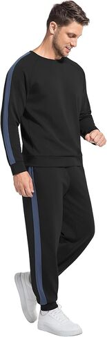 WiWi طقم رياضي رجالي ناعم للتنفس 2 قطعة Jogger الزي مشروط كنزة صوفية قطنية/بلوزة قطنية الركض Sweatsuits S-XXL in Saudi Arabia