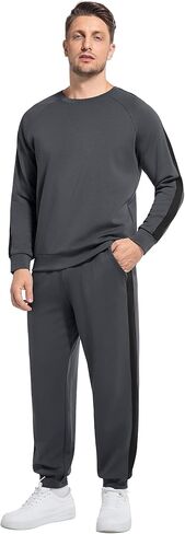 WiWi طقم رياضي رجالي ناعم للتنفس 2 قطعة Jogger الزي مشروط كنزة صوفية قطنية/بلوزة قطنية الركض Sweatsuits S-XXL in Saudi Arabia