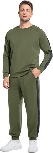 WiWi طقم رياضي رجالي ناعم للتنفس 2 قطعة Jogger الزي مشروط كنزة صوفية قطنية/بلوزة قطنية الركض Sweatsuits S-XXL in Saudi Arabia
