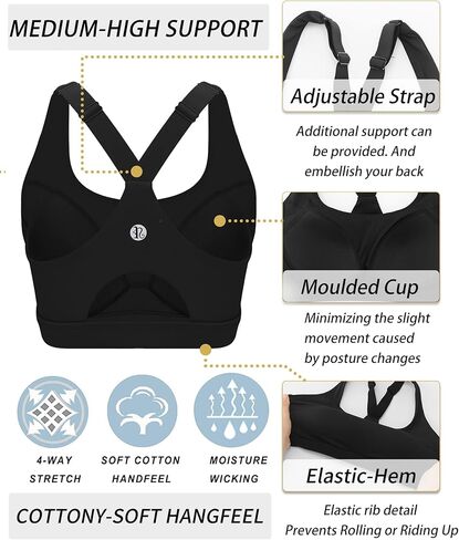 RUNNING GIRL High Impact Sports Bras for Women, High Support Running Adjustable Sports Bra Molded Cup Strappy in Saudi Arabia