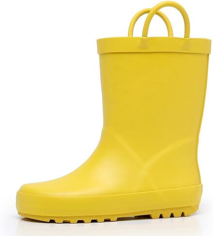 Kids Rain Boots for Girls & Boys，Toddler Waterproof Natural Rubber Rain Boots with Non-Slip Outsole, Easy-On Handles & Fun Patterns in Saudi Arabia