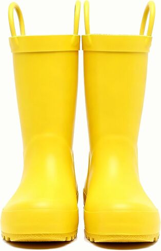 Kids Rain Boots for Girls & Boys，Toddler Waterproof Natural Rubber Rain Boots with Non-Slip Outsole, Easy-On Handles & Fun Patterns in Saudi Arabia