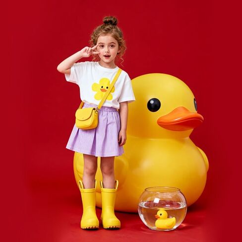 Kids Rain Boots for Girls & Boys，Toddler Waterproof Natural Rubber Rain Boots with Non-Slip Outsole, Easy-On Handles & Fun Patterns in Saudi Arabia