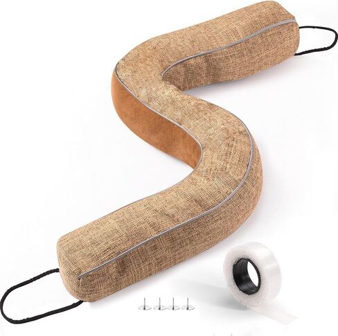 Door Draft Stopper,36 Inch Weighted Under Door Draft, Heavy Duty Soundproof Bottom of Door,Blocks Cold Air/Noise/Wind,Easy Install,Save Energy,Machine Washable,Home Essentials (Brown-36inch) in Saudi Arabia