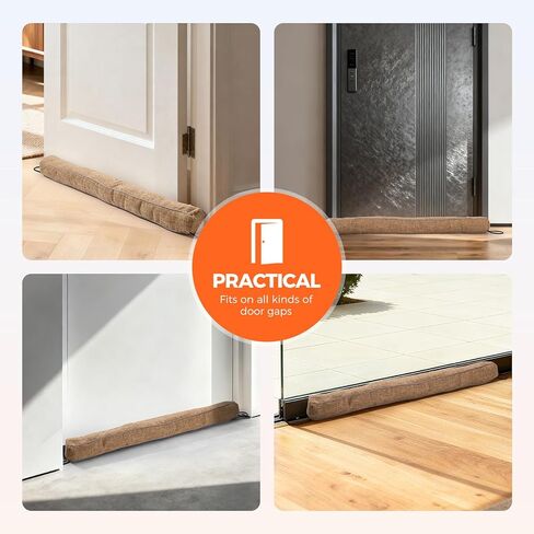 Door Draft Stopper,36 Inch Weighted Under Door Draft, Heavy Duty Soundproof Bottom of Door,Blocks Cold Air/Noise/Wind,Easy Install,Save Energy,Machine Washable,Home Essentials (Brown-36inch) in Saudi Arabia