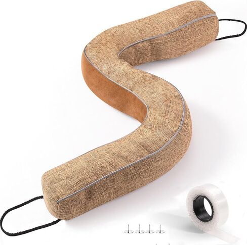 Door Draft Stopper,36 Inch Weighted Under Door Draft, Heavy Duty Soundproof Bottom of Door,Blocks Cold Air/Noise/Wind,Easy Install,Save Energy,Machine Washable,Home Essentials (Brown-36inch) in Saudi Arabia