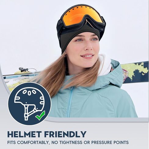 Sukeen Ear Warmers for Women, Soft Warm Double-Layer Winter Headbands for Women, Ponytail Non-Slip Ear Warmer Headband for Cold Weather Running Cycling Hiking Skiing, Black in Saudi Arabia