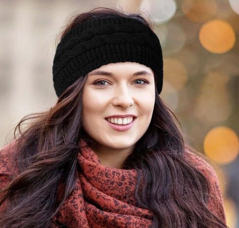 Huachi Winter Headbands for Women Ear Warmers, Warm Headbands for Women Winter Accessories, Cold Weather Headband for Women's Hair Fleece Lining Headband Christmas Gifts in Saudi Arabia