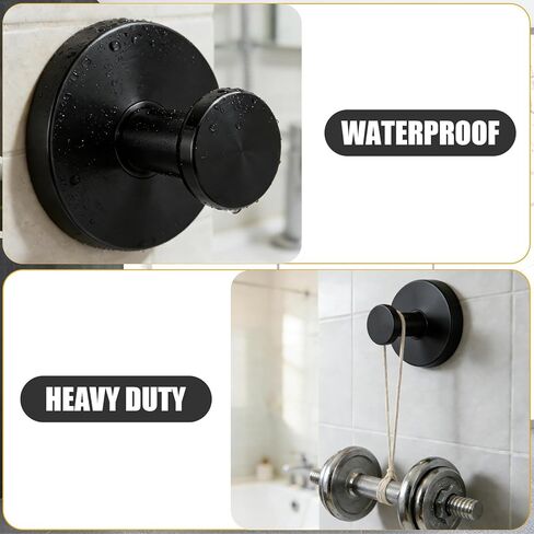 Juome Suction Cup Hooks for Door Wreaths - No Damage Wreath Hangers for Front Door/Glass Window/Over The Door, Door Wreath Hanger for Christmas/Thanksgiving/Halloween/Welcome Sign (2 Pack, Black) in Saudi Arabia