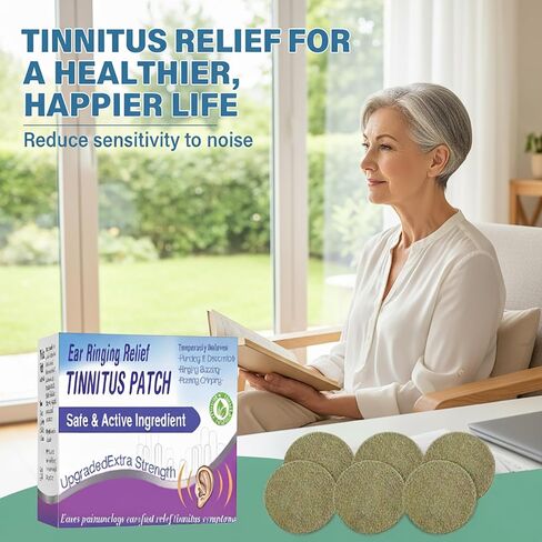 تخفيف طنين الأذن لرنين الأذن، رقعة تخفيف طنين الأذن تقلل بشكل فعال من رنين الأذن، والضوضاء الطنين وعدم الراحة في الأذن، 50 قطعة من رقع علاج طنين الأذن بتركيبة خفيفة، محمولة للنساء والرجال in Kuwait