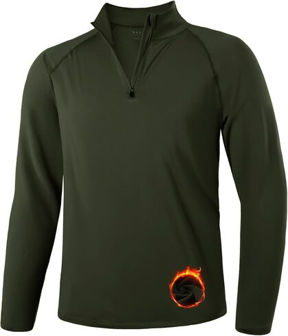 Runhit Men's Quarter Zip Fleece Pullover Thermal Running Shirts Lightweight Sweatshirt Long Sleeve Polo Shirt in Saudi Arabia