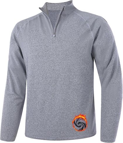 بلوفر Runhit الرجالي بسحاب من الصوف وقمصان الجري الحرارية خفيفة الوزن بأكمام طويلة وقميص بولو in Kuwait