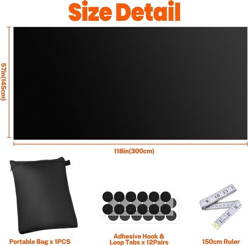100% Blackout curtains DIY Window Blinds for Bedroom - Portable No-Drill Window Shades with Stickers & Tabs, 79x58 inch Blackout Cover Suitable for Travel, Car Sunshade & Dorm Room, Media-Friendly in Saudi Arabia