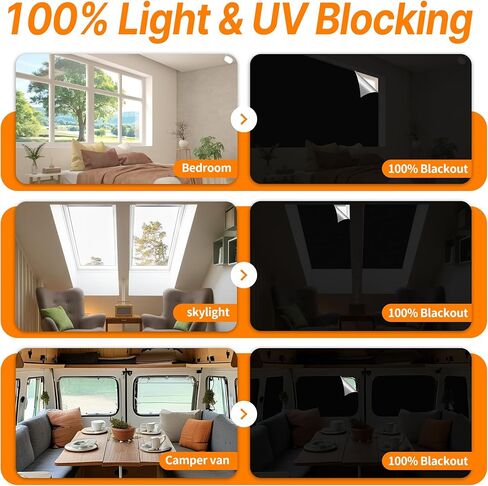100% Blackout curtains DIY Window Blinds for Bedroom - Portable No-Drill Window Shades with Stickers & Tabs, 79x58 inch Blackout Cover Suitable for Travel, Car Sunshade & Dorm Room, Media-Friendly in Saudi Arabia
