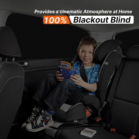 100% Blackout curtains DIY Window Blinds for Bedroom - Portable No-Drill Window Shades with Stickers & Tabs, 79x58 inch Blackout Cover Suitable for Travel, Car Sunshade & Dorm Room, Media-Friendly in Saudi Arabia