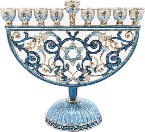 شركة Dreidel Hanukkah Menorah نجمة المينا المطلية يدويًا، من David بطول 7 بوصات من المعدن المطلي بالمينا in Kuwait