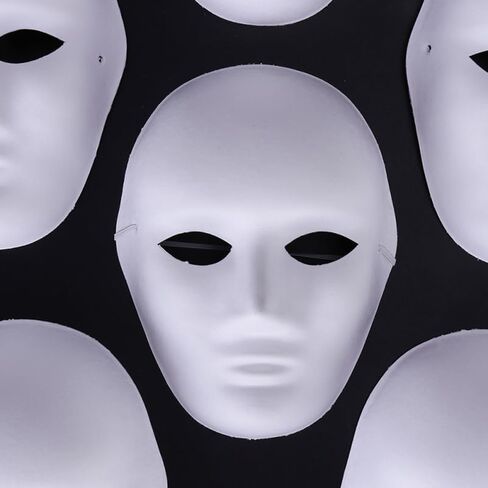 Totority Diy Paintable Pulp Peking Opera Masks 6-Pack 9.64 Inch Blank Masquerade Face Masks for Kids and Adults Party Craft Supplies in Saudi Arabia