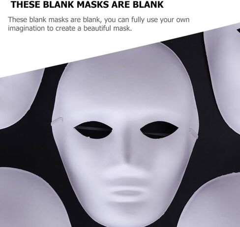 Totority Diy Paintable Pulp Peking Opera Masks 6-Pack 9.64 Inch Blank Masquerade Face Masks for Kids and Adults Party Craft Supplies in Saudi Arabia