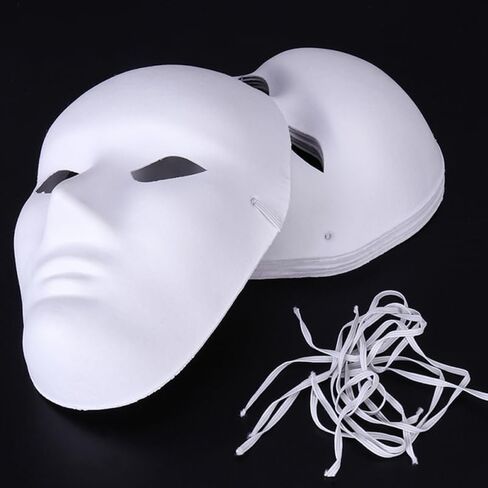 Totority Diy Paintable Pulp Peking Opera Masks 6-Pack 9.64 Inch Blank Masquerade Face Masks for Kids and Adults Party Craft Supplies in Saudi Arabia