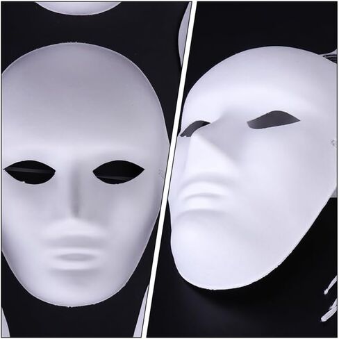 Totority Diy Paintable Pulp Peking Opera Masks 6-Pack 9.64 Inch Blank Masquerade Face Masks for Kids and Adults Party Craft Supplies in Saudi Arabia