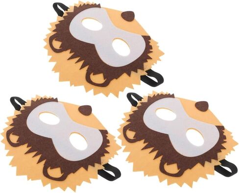 3Pcs Non Woven Cartoon Animal Masks Adorable Hedgehog Eye Masks for Parties Performances Comfortable Masquerade Party Supplies in Saudi Arabia