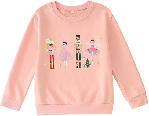 BOUTIKOME Kid Boy Girl Christmas Crewneck Sweatshirt Christmas Nutcracker Graphic Shirt Long Sleeve Xmas Holiday Pullover Top in Saudi Arabia