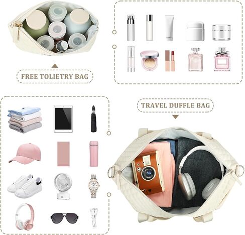 ETRONIK Travel Bag, Weekender Bags for Women, Personal Item Travel Bag with Wet Pocket, Duffel Bag for Travel with Shoes Compartment, 37L Hospital Bag for Labor and Delivery(Beige) in Saudi Arabia
