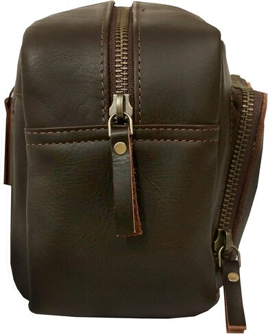 24 Inch Genuine Leather Duffel | Travel Overnight Weekend Leather Bag | Sports Gym Duffel for Men With Leather Toiletry Combo in Kuwait