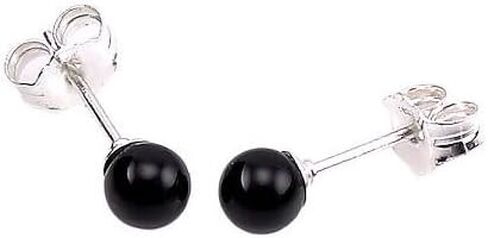 Trustmark 925 فضة استرلينية 4 ملم أقراط كروية من العقيق الأسود in Kuwait