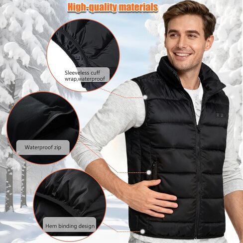 Ahigh Heated Vest for Men Women with Battery Pack Included,Warming Heated Jacket USB Rechargeable,Heating Jacket Winter Vest in Saudi Arabia
