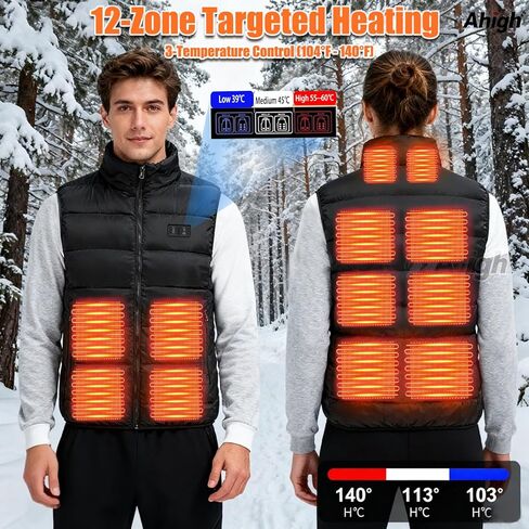 Ahigh Heated Vest for Men Women with Battery Pack Included,Warming Heated Jacket USB Rechargeable,Heating Jacket Winter Vest in Saudi Arabia