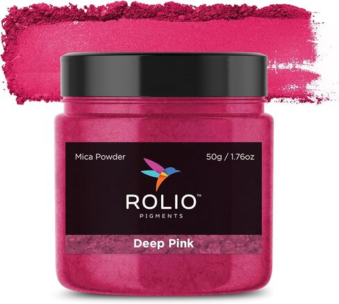 Rolio Premium Mica Powder - Sweet Rose (50G / 1.76oz) - 1 Jar of Pink Pigment Powder for Epoxy Resin, Dye, Soap Making, Nail Polish, Paint, Candle Making, Bath Bombs, Slime in Kuwait