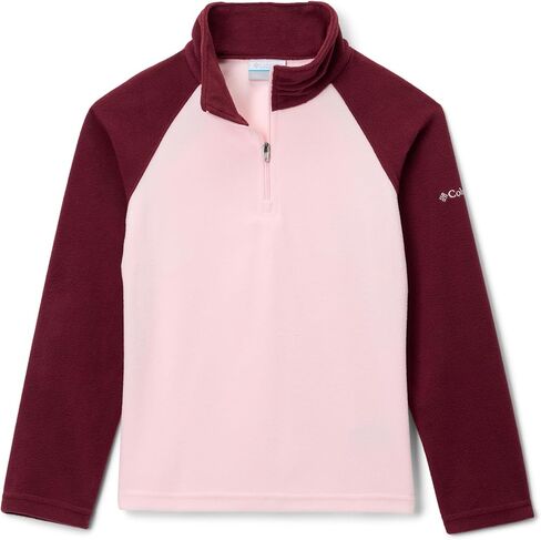 Columbia Youth Glacial Fleece Half Zip, Satin Pink/Rich Wine, Medium in Saudi Arabia