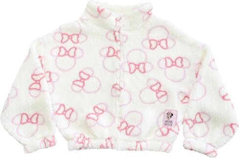 Disney Minnie Mouse Girls Sherpa Coat Jacket, Fleece Mock Neck Full Zip Coat for Little Girls 4-6X in Saudi Arabia