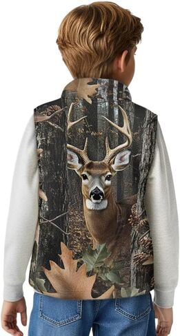 Kids Fleece Vest Girls Boys Sleeveless Jacket Size 2-12, Zip Stand-up Collar Winter Outerwear with Pockets in Kuwait