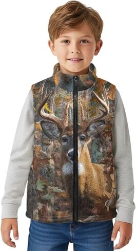 Kids Fleece Vest Girls Boys Sleeveless Jacket Size 2-12, Zip Stand-up Collar Winter Outerwear with Pockets in Kuwait
