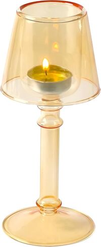 Pink Glass Hurricane Candleholder - Desk Lamp Shaped Glass Hurricane Candle Holder Crystal Decorative Candle Stand for Table Wedding Dinning Centerpieces Party Supplies Festival Decor in Saudi Arabia