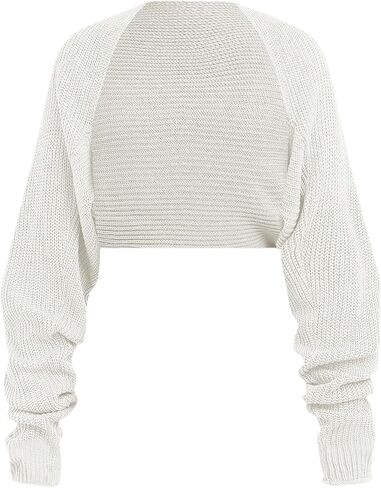 SHENHE Girl's Open Front Ribbed Lightweight Knit Teen Long Sleeve Sweater Casual Cropped Cardigan in Saudi Arabia