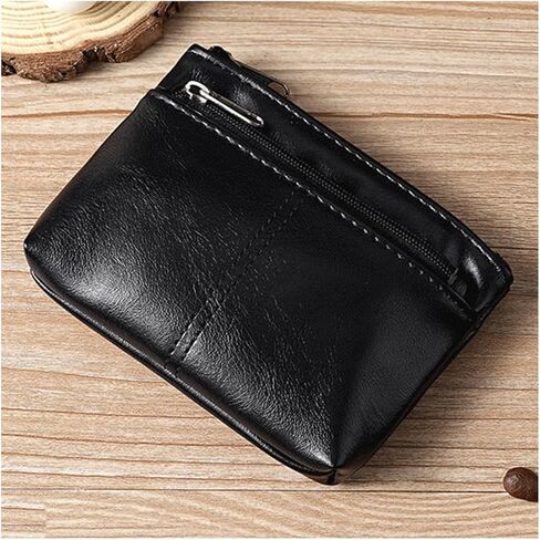 Coin Purse With Key Chain - Small Change Purse Card Holder Keychain Pouch Wallet for Women and Men (Brown) in Saudi Arabia
