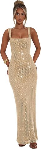 Long Sequin Prom Dress 2025 Mermaid Square Neck Bodycon Spaghetti Strap Backless Evening Gowns in Saudi Arabia