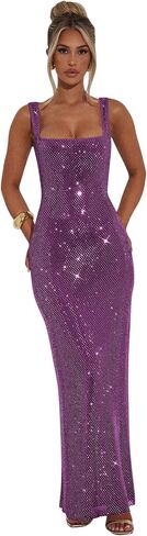 Long Sequin Prom Dress 2025 Mermaid Square Neck Bodycon Spaghetti Strap Backless Evening Gowns in Saudi Arabia