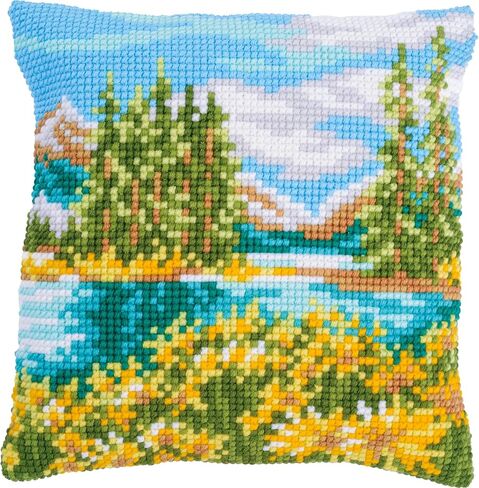 Vervaco Village Cross Stitch Cushion, Multi-Colour in Saudi Arabia