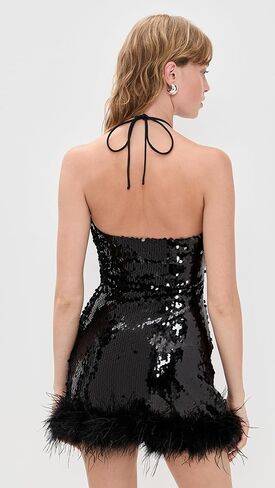 Women's Nicola Faux Fur Hem Mini Dress in Saudi Arabia